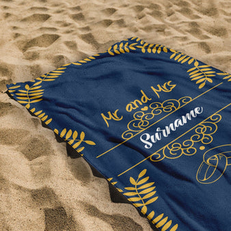 Personalised Beach Towel - Bridal Golf Leaf - Three Colourways