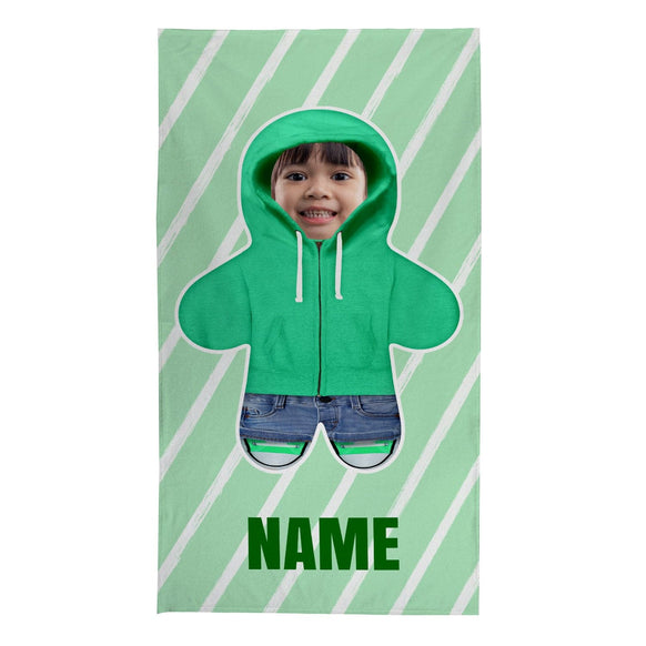 Personalised Lightweight, Microfibre Hoodie Mini Me Beach Towel - Customise Your Colour