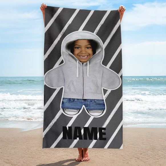 Personalised Hoodie Mini Me Beach Towel