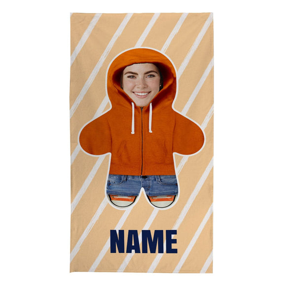 Personalised Lightweight, Microfibre Hoodie Mini Me Beach Towel - Customise Your Colour