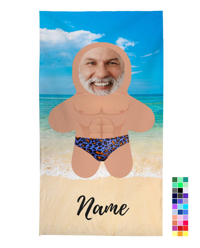 Personalised Beach Towel - Mini Me - Male Beach Babe
