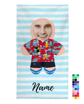 Personalised Beach Towel - Mini Me - Tropical Babe