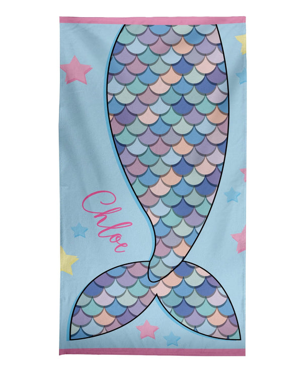 Personalised Beach Towel - Mermaid Tail