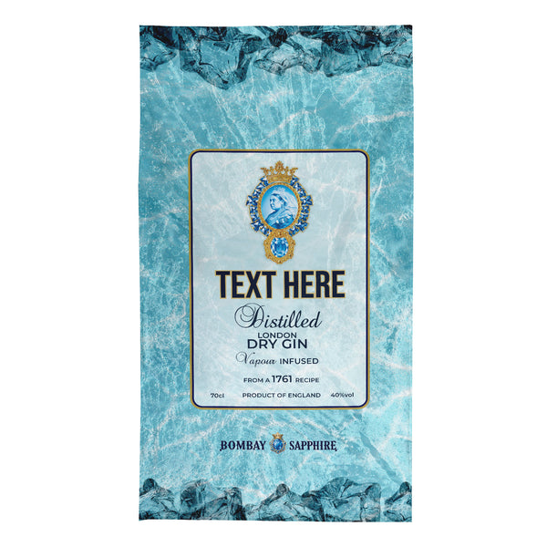 Dry Gin - Blue - Personalised Beach Towel - 150CM X 75CM
