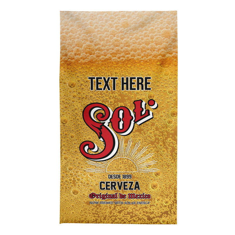 Personalised Sol Beer Label - Beach Towel