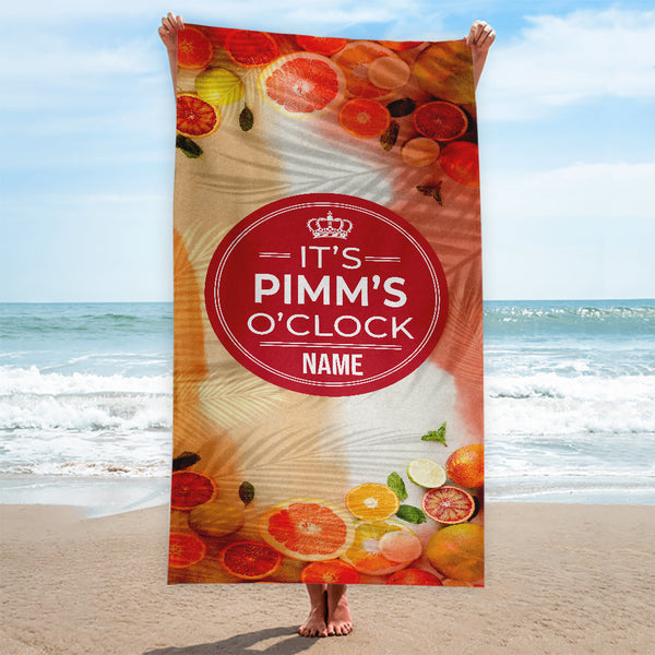 Pimm's Fruit O'clock - Personalised Beach Towel - 150CM X 75CM