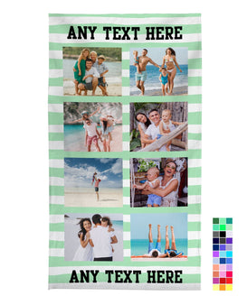 Personalised Beach Towel - Any Colour - Stripe - 8 Photo