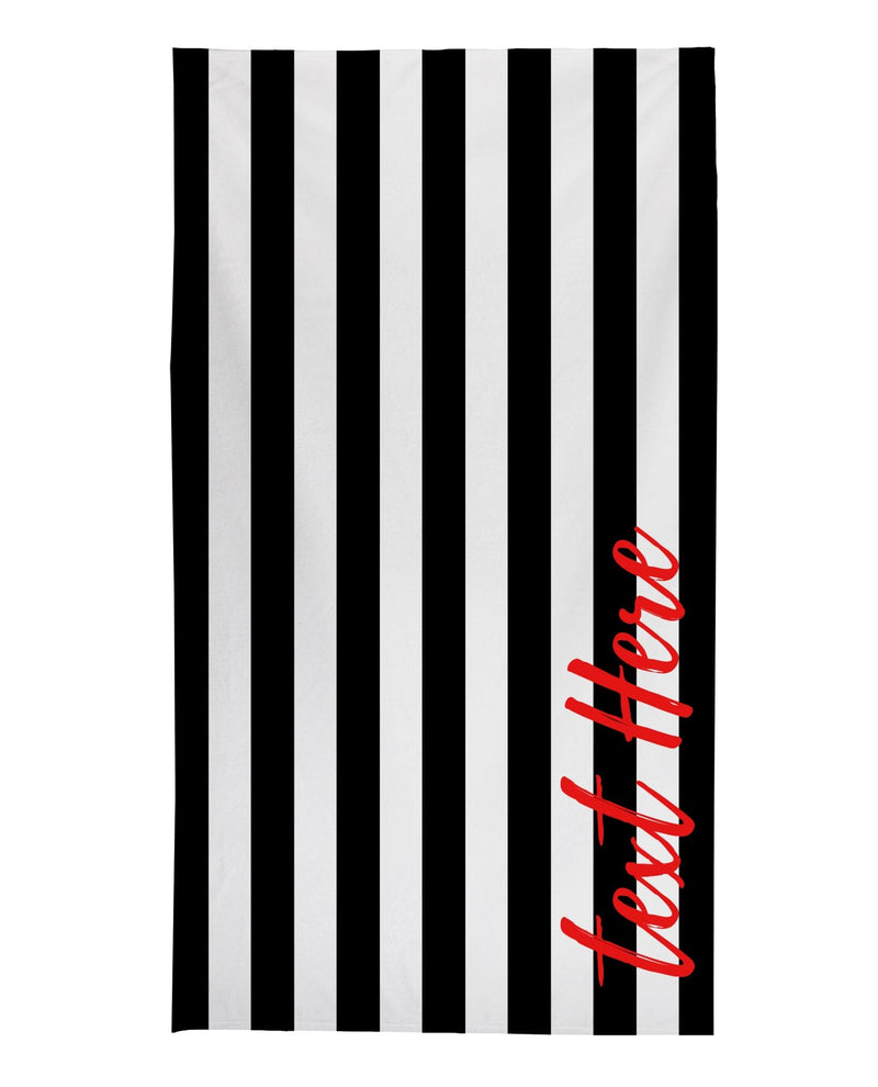 Personalised Stripe Beach Towel - Black