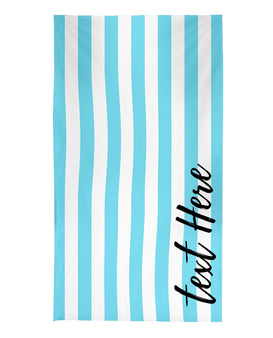 Personalised Stripe Beach Towel - Blue