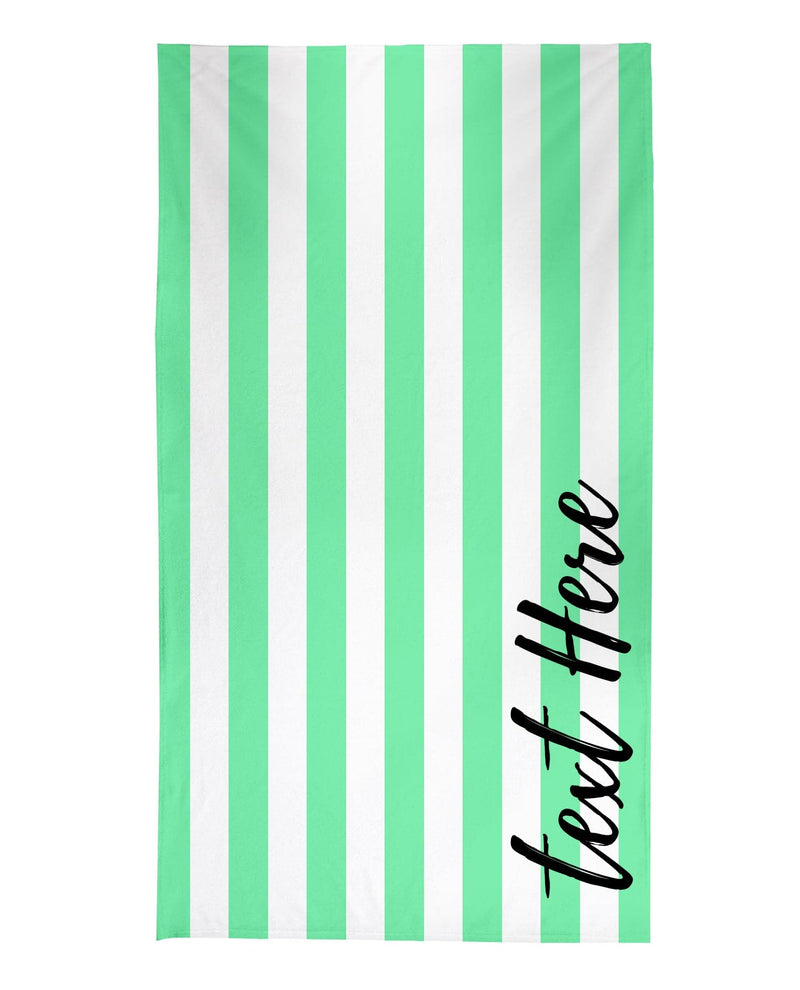 Personalised Stripe Beach Towel - Mint