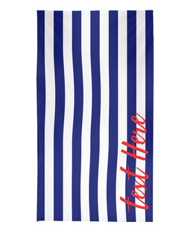 Personalised Stripe Beach Towel - Navy
