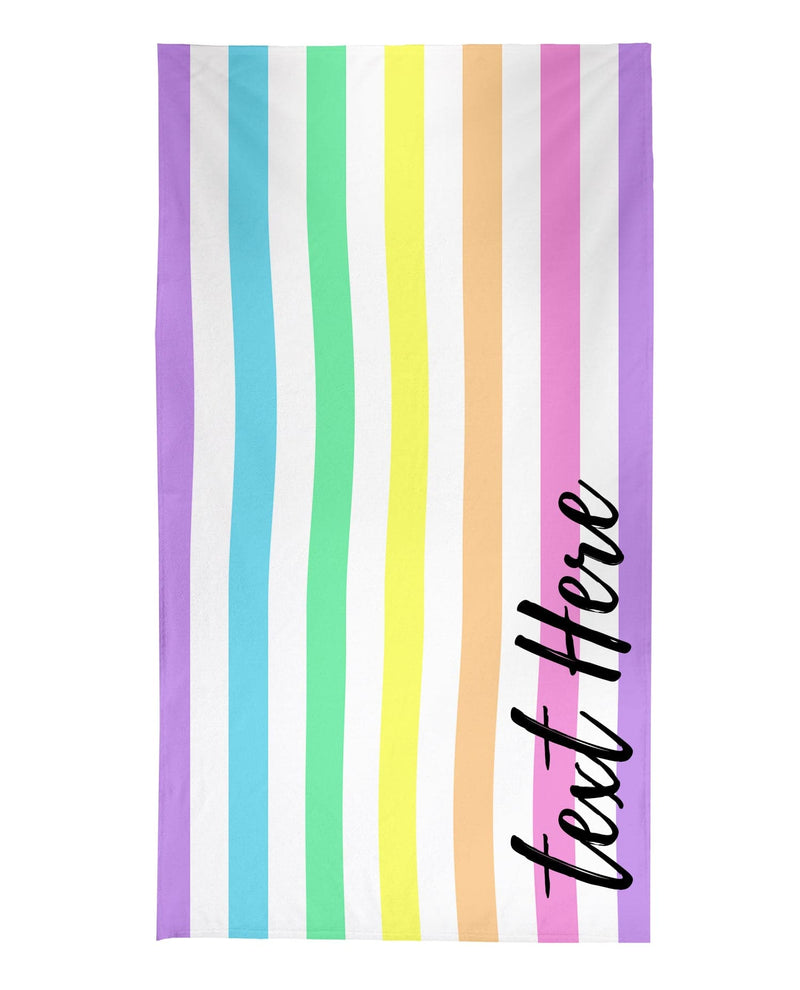 Personalised Stripe Beach Towel - Pastels