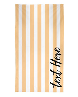 Personalised Stripe Beach Towel - Peach