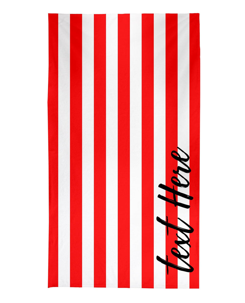 Personalised Stripe Beach Towel - Red