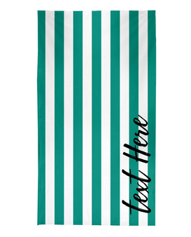 Personalised Stripe Beach Towel - Teal