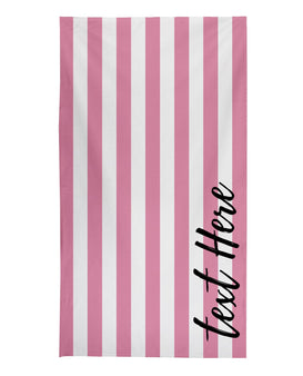 Personalised Stripe Beach Towel - Pink