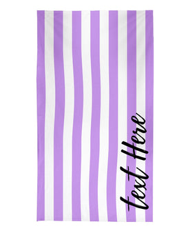 Personalised Stripe Beach Towel - purple