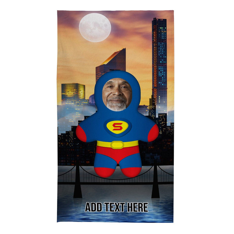 Personalised Superman In The City - Mini Me - Custom Beach Towel