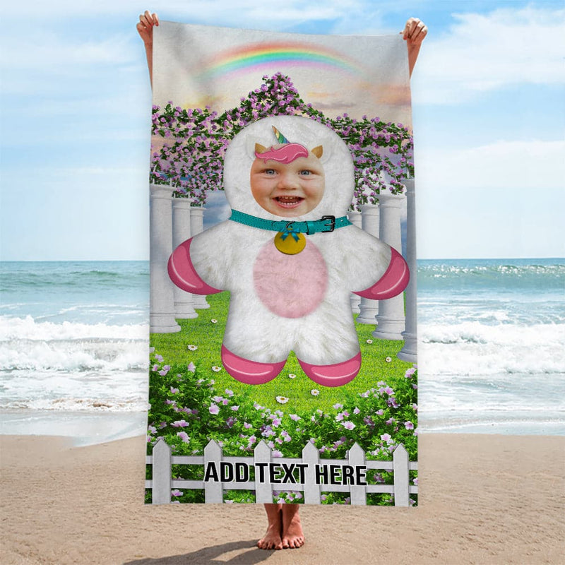 Personalised Unicorn Mini Me - Custom Beach Towel