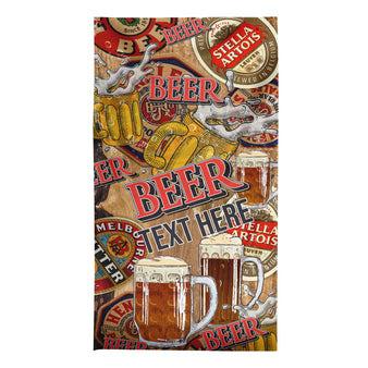 Beer Collage - Personalised Beach Towel - 150CM X 75CM