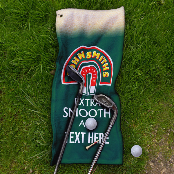Personalised Lightweight, Microfibre Beer - Extra Smooth Ale - Green - Golf Towel