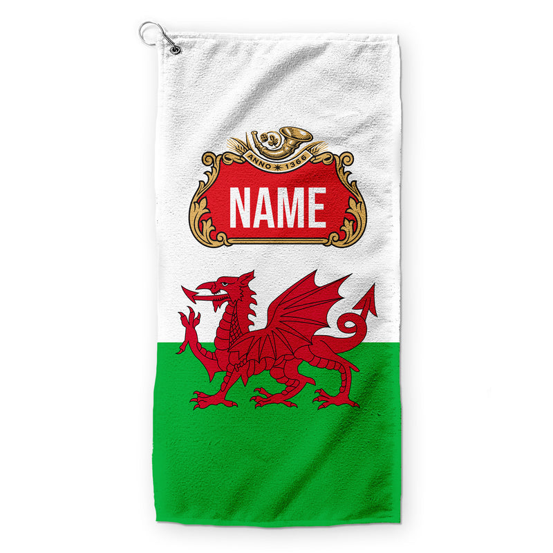 Personalised Beer Label - Wales - Golf Towel