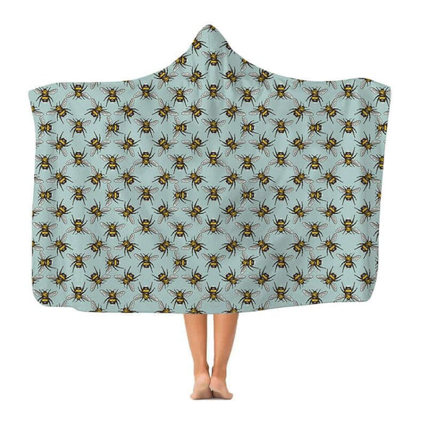 Bees Print - Hooded Blanket