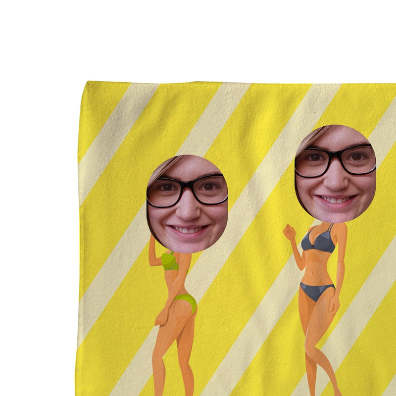Bikini Girl - Face Character Beach Towel