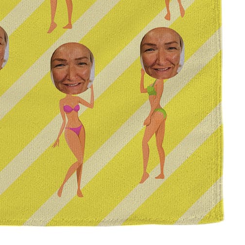Bikini Girl - Add a Face - Tea Towel