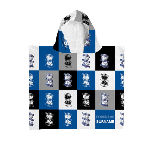 Birmingham City FC - Chequered Kids Hooded Lightweight, Microfibre Towel - Officially Licenced