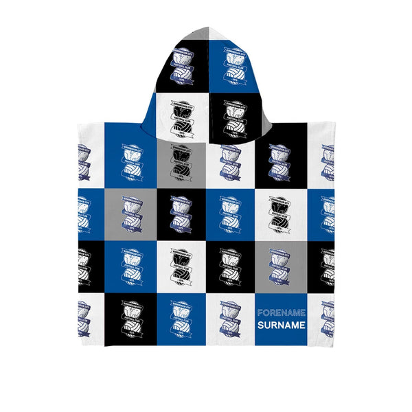 Birmingham City FC - Chequered Kids Hooded Lightweight, Microfibre Towel - Officially Licenced