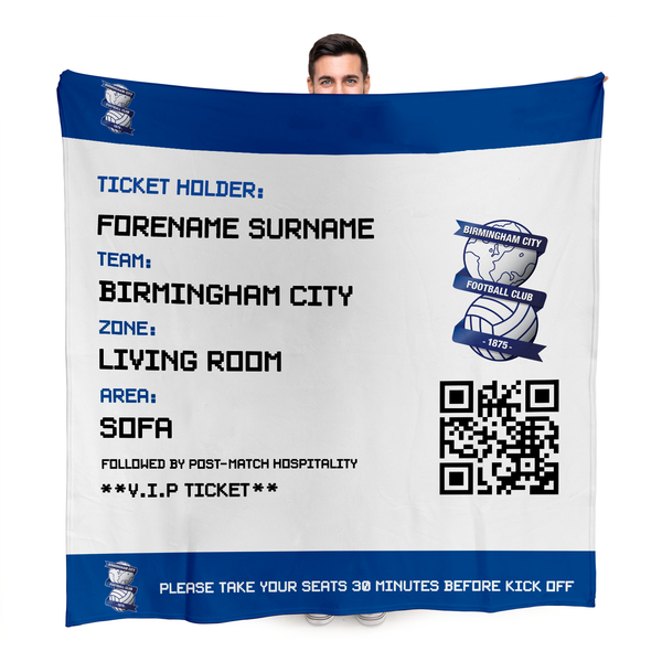 Birmingham City FC - Ticket Fleece Blanket - Officially Licenced