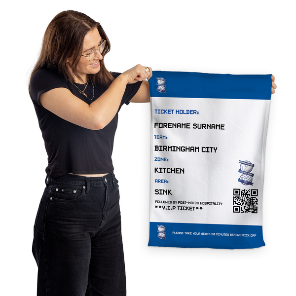 Birmingham City FC - Ticket Personalised Tea Towel - Officially Licenced