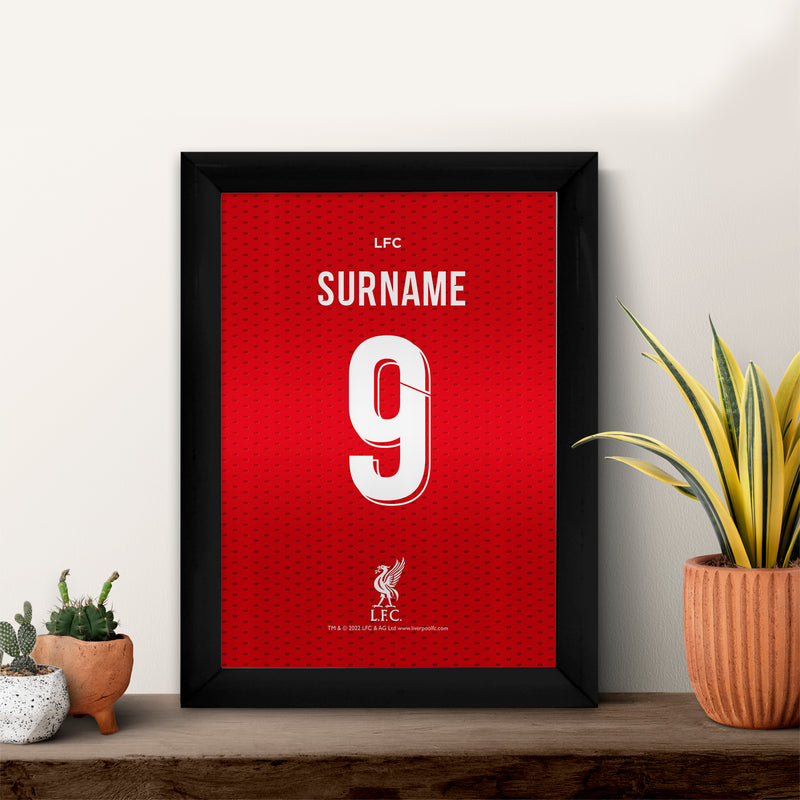 Liverpool Back of Shirt - A4 Metal Sign Plaque - Frame Options Available