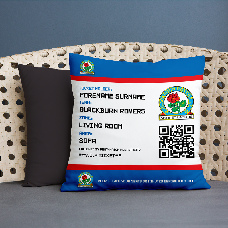Blackburn Rovers FC - Football Ticket 45cm Cushion - Officially Licenced