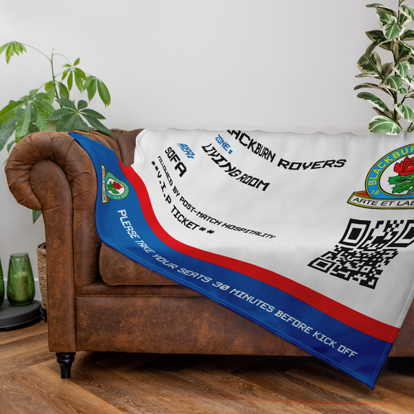 Blackburn Rovers FC - Fathers Day Ticket Fleece Blanket - Officially Licenced