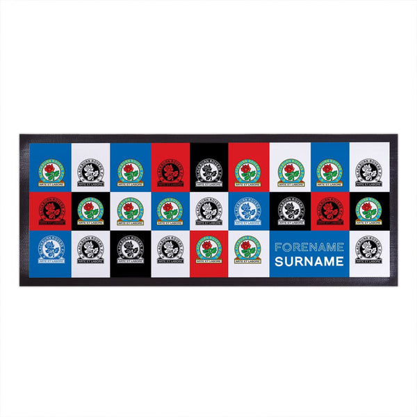 Blackburn Rovers FC - Chequered Personalised Bar Runner - Officially Licenced