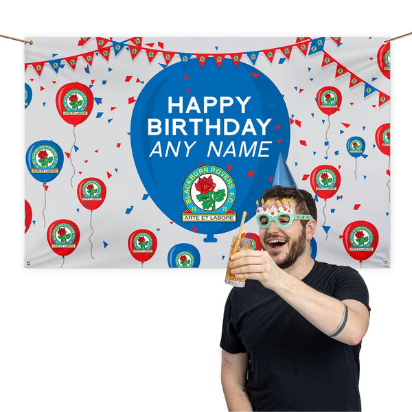 Blackburn Rovers Personalised Birthday Banner