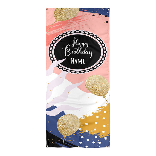Personalised Text - Abstract Paint Mark - Birthday Door Banner