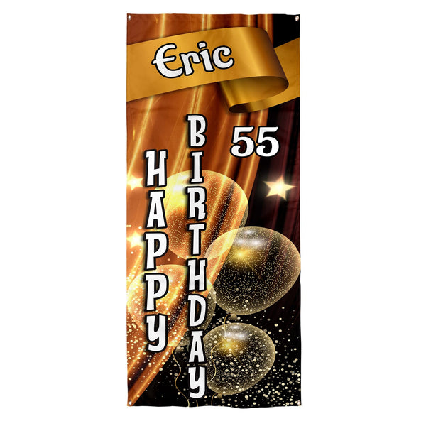 Personalised Text - Gold Sparkle - Birthday Door Banner