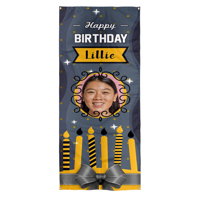 Personalised Text - Mustard Spot - Birthday Door Banner