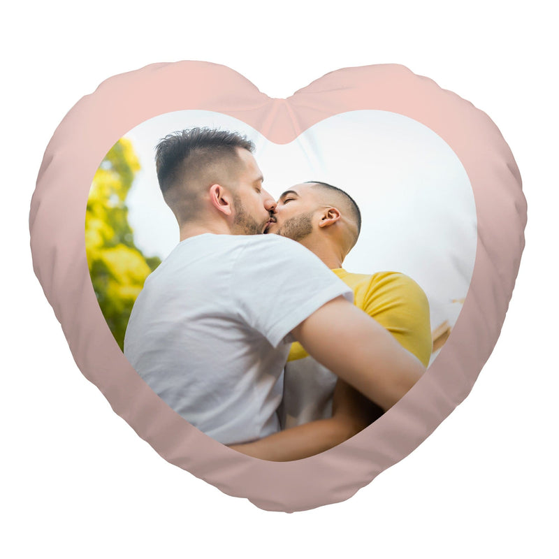 Blush Valentines - Any Text - Heart Shaped Photo Cushion