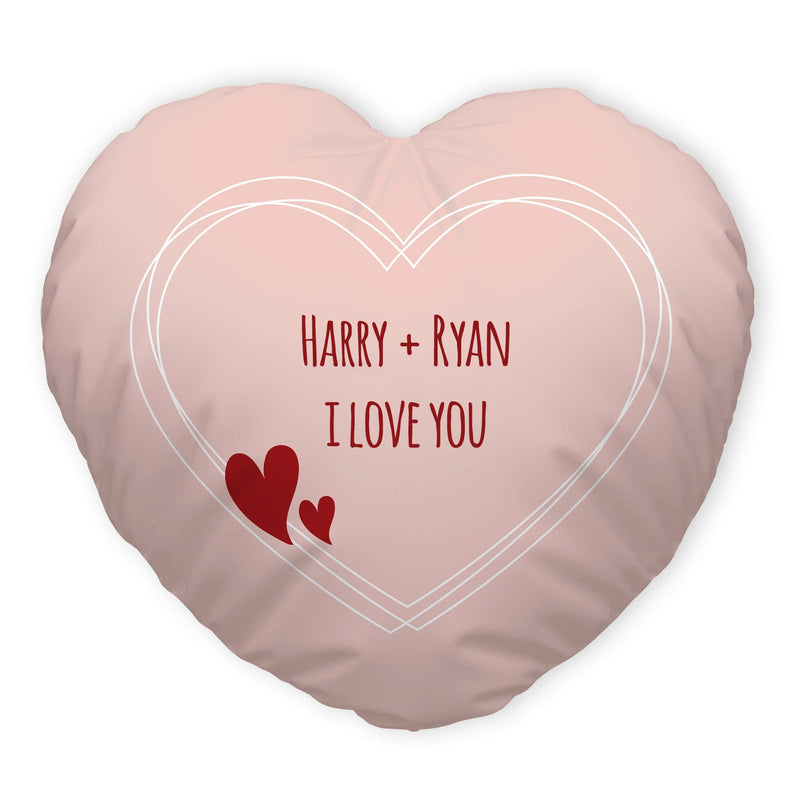 Blush Valentines - Any Text - Heart Shaped Photo Cushion