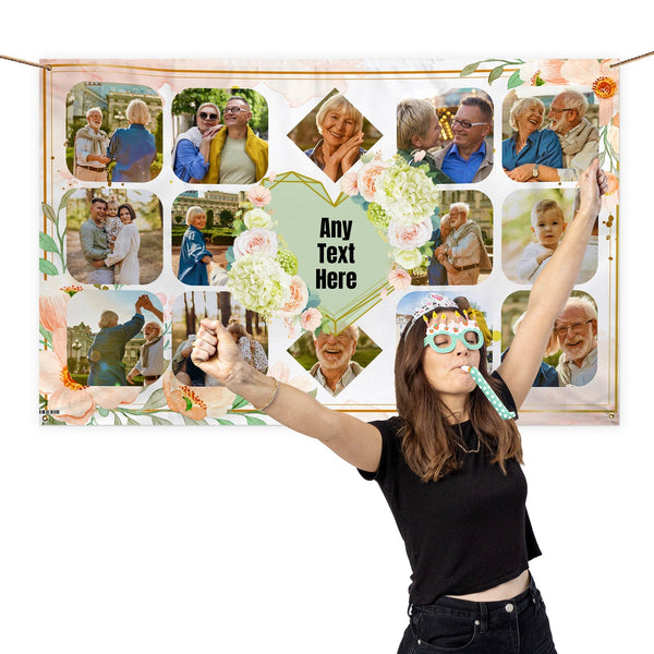 Personalised Floral Photo Banner