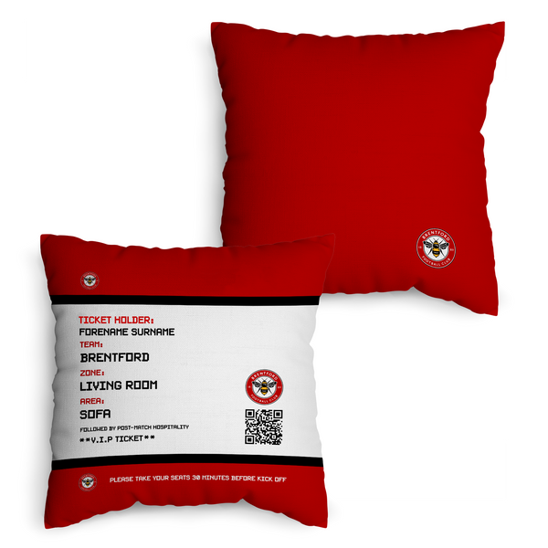 Brentford FC - Football Ticket 45cm Cushion - Officially Licenced