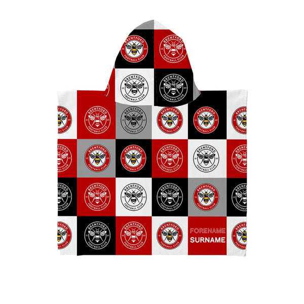Brentford FC - Chequered Kids Hooded Towel - Officially Licenced