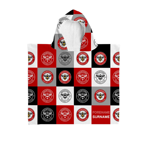 Brentford FC - Chequered Kids Hooded Towel - Officially Licenced