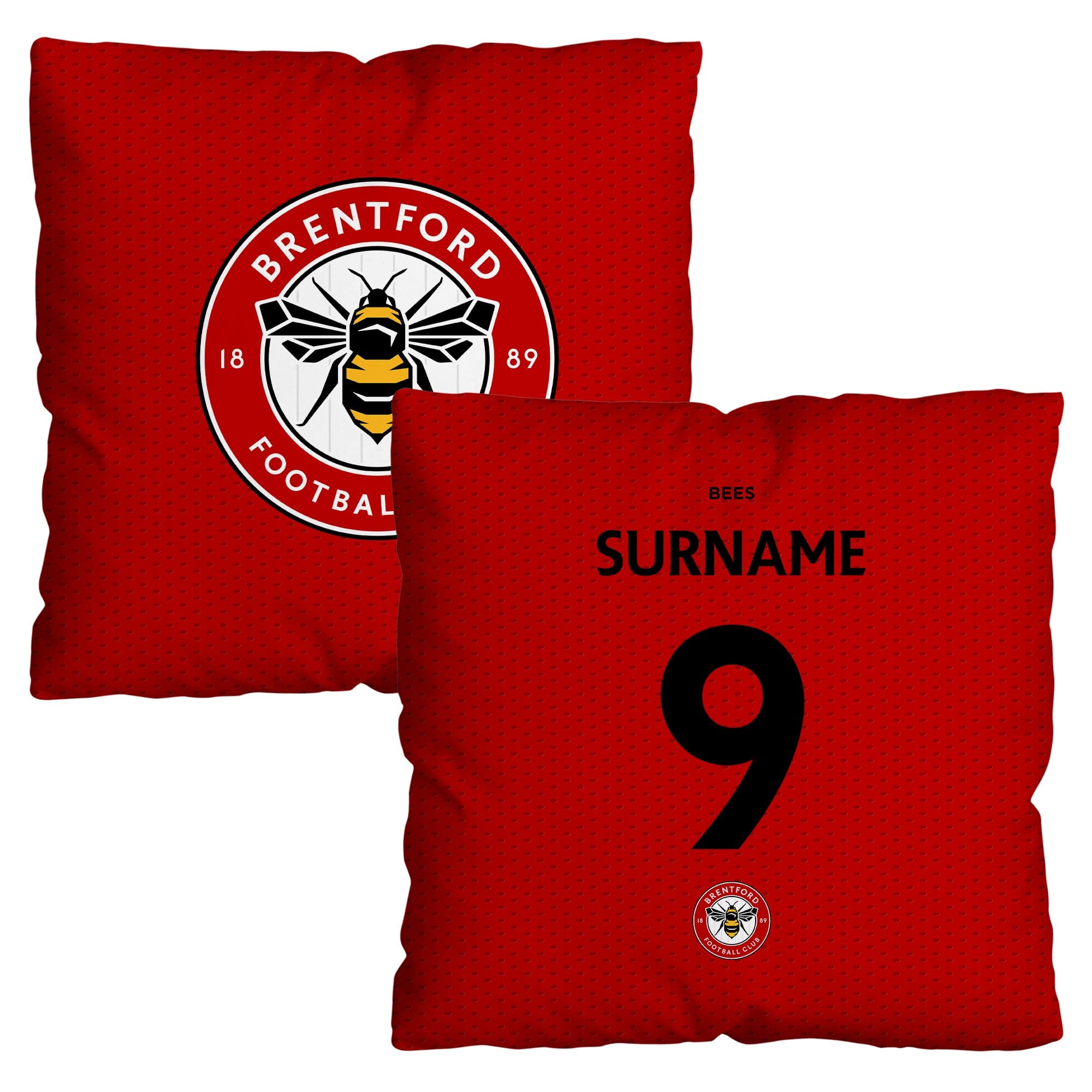 Brentford FC - Name and Number 45cm Cushion - Officially Licenced