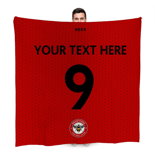 Brentford FC - Name and Number Fleece Blanket - Officially Licenced