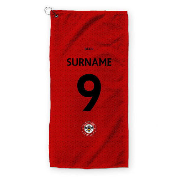 Brentford FC - Name and Number Golf Towel - Officially Licenced